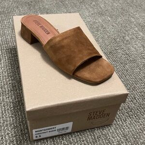 Steve Madden Chestnut Suede Slide Sandals